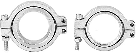 Kit di morsetti per flangia a V Band Set di flange a V per Wastegate durevole di alta qualità per sistemi turbocompressori Acciaio inossidabile 44 mm 1,7 pollici Include flange