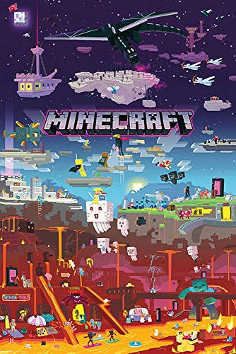 Close Up Minecraft Poster World Beyond (61cm x 91,5cm) + 1 pair of black poster hangers