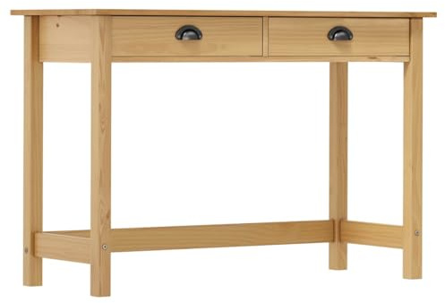 vidaXL Kiefernholz Massiv Konsolentisch mit 2 Schubladen Konsole Beistelltisch Sideboard Ablagetisch Frisiertisch Flurtisch 110×45×74cm