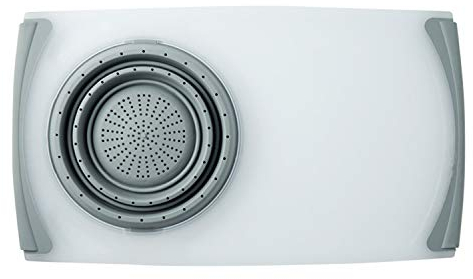 Youning 2-in-1 Schneidebrett, Küchenschneidebrett, Cutting Board Multifunktionsschneidebrett mit Lebensmittelsieb Reinigung, Waschen, Aufbewahren von Obst und Gemüse Abtropfbrett (Quadrat)