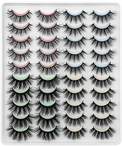 DYSILK Wimpern Fake Lashes - Künstliche 20 Paare 6D Falsche 20mm Längen Wiederverwendbare Fluffy Lash Sets | 4 Stil