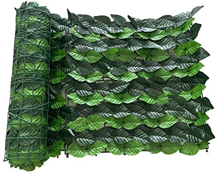 Pomurom Clôture Feuilles Lierre, 0,5m x 1m/ Brise Vue Jardin Haie Artificielle en Rouleau, Haie Feuillage Artificiel, Clôture d'intimité, écran Jardin pour Balcon Cour Arrière Patio