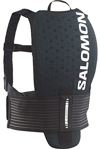 Salomon Flexcell Vest Chaleco Protector Espalda Infantil, Esquí, Protección Dorsal Snowboard para Niños, Adaptable, Transpirable, Fácil de ajustar, Negro, SLarge