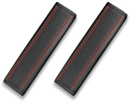 BZKSER Imbottitura Cintura di Sicurezza Auto - 2 PCS Cuscinetti in Fibra di per Cinture di Sicurezza,Imbottitura Cintura di Sicurezza per Auto Adolescente Adulti Fodera Protettiva Cintura(Nero)