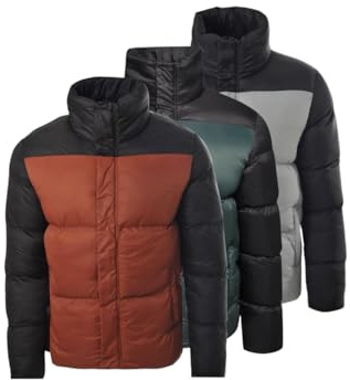 Soul Star - Giacca invernale da uomo, imbottita, stile urbano, con collo avvolgente, colore grigio, ruggine, verde, Ruggine, XXL