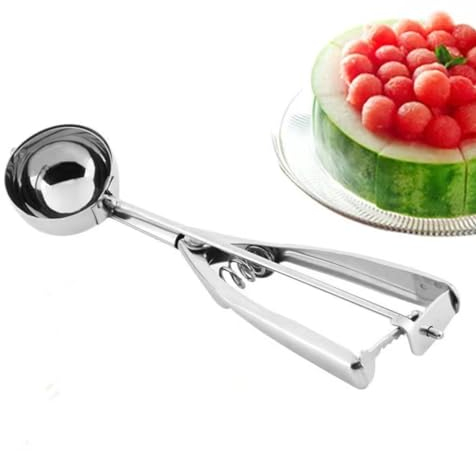 Eisportionierer Edelstahl,Eislöffel Portionierer Eisportionierer Eislöffel mit Auswerfer für EIS, Melonenkugeln, Keksteig Kuchen Teig,4cm Eislöffel Portionierer
