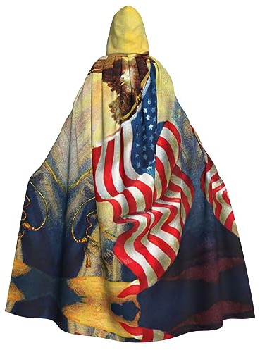 Kapuzenmantel mit amerikanischer USA-Flagge, Adler, Kunstdruck, Unisex, Erwachsene, Karneval, Umhang für Halloween, Cosplay-Kostüme