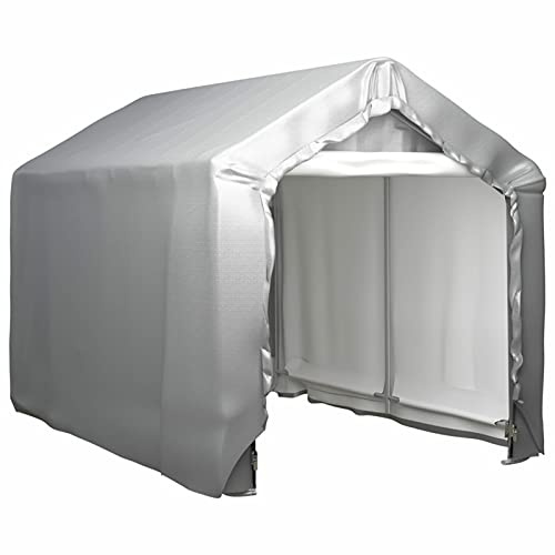 Gecheer Carpa de Almacenamiento Acero Gris 180x300 cm,Garaje portátil Cobertizo de Almacenamiento Carpa Cochera Cubierta Carpa Cenador Exterior,Type 1