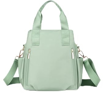 CORIOS Nylon Umhängetasche Damen Schultertasche Wasserdicht Henkeltasche Casual Tragetasche Multifunktionale Handtasche Leicht Tote Beutel Henkeltaschen für Einkaufen Reise Arbeit Alltag Grün