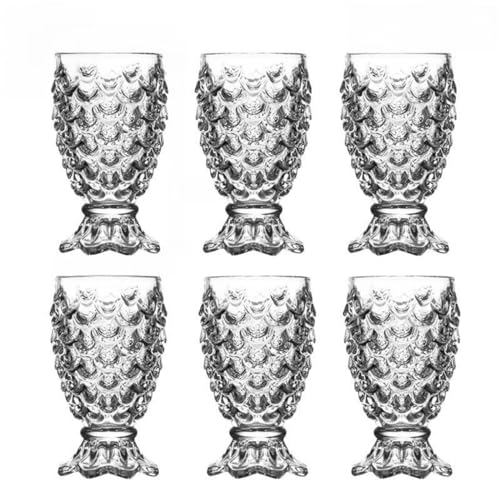 ZYDPPMOZ Calici da Vino Boccale di birra trasparente con manico Bicchieri da vino in vetro addensato Boccale da birra in vetro da acqua per matrimoni in bar domestici (Color : 6pcs, Size : A)