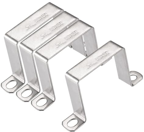 MACHSWON 58 x 62mm Abrazadera Conectora de Soporte en U de 304 Acero Inoxidable para Tubo Cuadrado, Pack de 8 para Barra de Cierre de Puerta