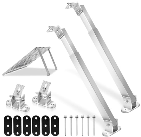 Joparri Solarpanel Halterung, Solarmodul Halterung, Balkonkraftwerk Flachdach 0-60° Winkel Verstellbar, Aufständerung für Solarpanel, PV, Photovoltaik, Solarmodul Befestigung für Wand (1 Paar)
