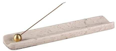 Cahzfie Porte Encens de Luxe en Marbre Naturel Italien, Support Encensoir, Bruleur Encens Robuste, Idéal pour la Méditation, Détente, Facile à Nettoyer (Palissandro Classico)