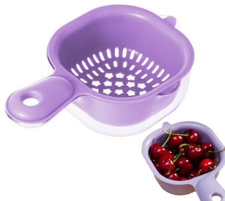 Cesta De Drenaje De Doble Capa, Cesta De Drenaje De Cocina De Doble Capa Con Asa, Colador Pequeño, Coladores Desmontables Para Lavado De Frutas Y Verduras