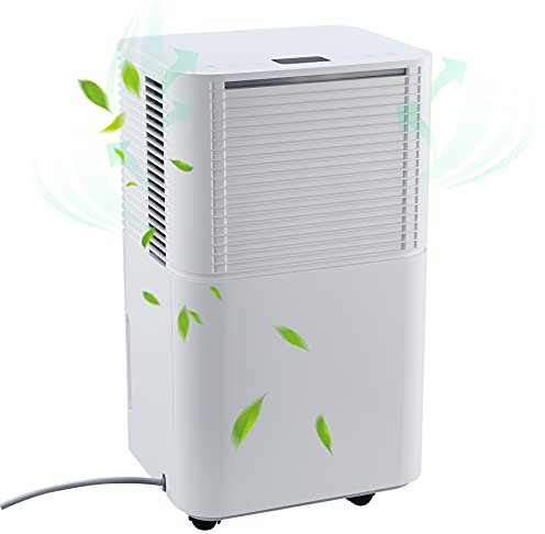 CO-Z Dehumidifier for Home 12L/Day, Automatic Room Dehumidifier for Home/Basement/Office More, Large Electric Dehumidifier with 2L Water Tank & Continuous Drainage & 24 Hour Timer