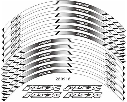 GQUIKGW Motorradaufkleber Für H-ONDA MSX125 2022 Aufkleber Mit Reflektierenden Streifen Für Den Innenring des Motorradreifens(White)