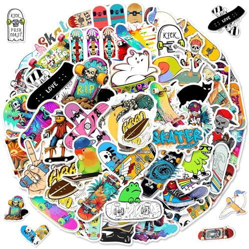 2 X 50 Pezzi Adesivi per Skateboard, Skateboard Graffiti Stickers, Adesivi in Vinile Impermeabile per Scrapbooking, Bottiglie D'acqua, Skateboard, Bagagli, Regalo per Adolescenti e Adulti