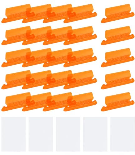 QUARKZMAN Hängende Registerreiter 2-Zoll-Registerreiter und Einsätze aus Kunststoff für hängende Aktenordner Orange 150 Stück