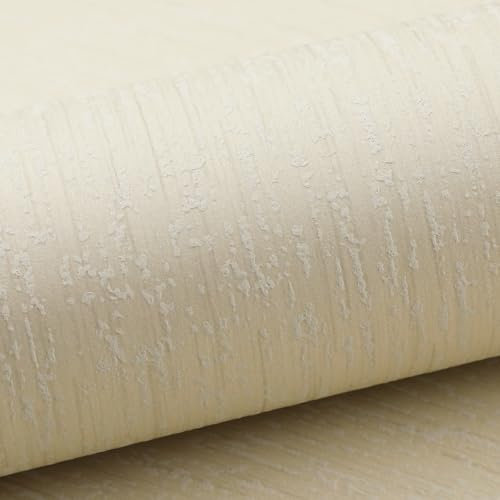 Trafagala Cream Yellow Wallpaper Striped Textured Wallpaper for Bedroom Adults Girls Boys Living Room Hallway and Stairs Wall Paper Roll