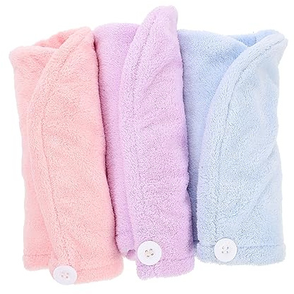 WRITWAA 3stücke Pack Haarwickel für Damen Schnelltrocknende Trockenhauben Geschmeidige Haartücher Saugfähiges Handtuch Haartücher für Damen