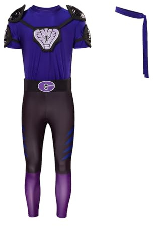 VintageCos Herren Dodgeball Globo Gym Lila Cobras Cosplay Kostüm Jumpsuit Halloween Party Outfits