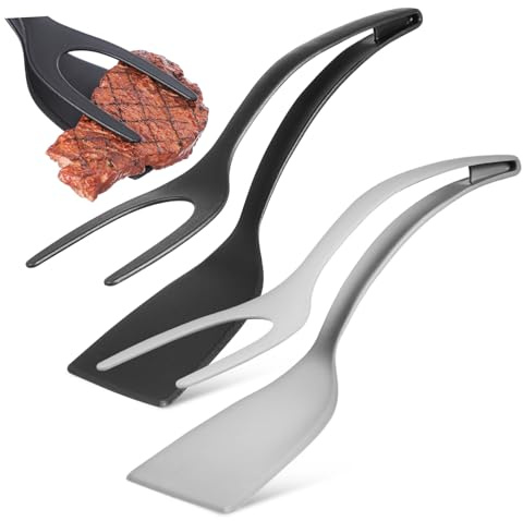 TOYANDONA 2pezzi Spatola Pinza Integrata Utensile Da Per Girare e Afferrare Pane e Pancake Realizzato in Nylon Di Facile Da Pulire e Ad Temperature