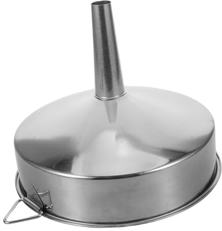 Entonnoir à Carburant en Acier Inoxydable, Grand Modèle Argenté | Grand Entonnoir Large, Entonnoirs Métalliques Robustes, pour Fluides de Transmission et Eau
