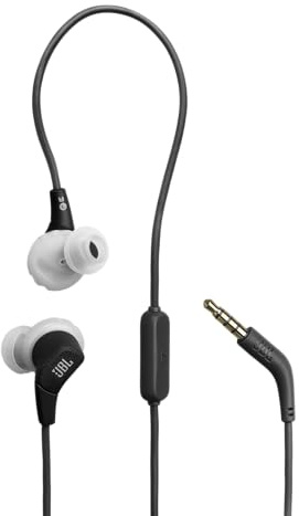 JBL Endurance Run 3, In-Ear-Sport-Kopfhörer mit Kabel, Schwarz/Grau | FlipHook- und TwistLock-Technologie, IP65 Wasser-/Staubschutz, JBL Pure Bass Sound, In-Line-Mikrofon und Fernbedienung