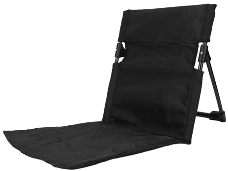 NDNCZDHC Outdoor -Klappcamping -Rückenlehne, 600D Oxford Stoff Leichtes Strandstuhl mit Einstellbarer Rückenstütze, Aluminiumpark Freizeit im Rückenlehre (Schwarz)