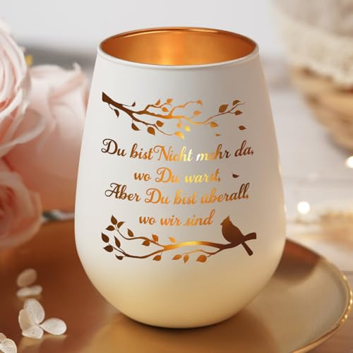 GoMelley Trauergeschenk, Windlichter mit Spruch, Grablicht Trauerlicht | Trauergeschenke für Hinterbliebene, Trauer Geschenk, Erinnerungslicht, Beerdigung Geschenk, Erinnerung an Verstorbene