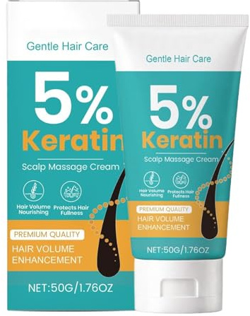 Crème De Croissance Capillaire À La Kératine, Avec Activation Folliculaire, 50 G, Crème Réparatrice Contre La Chute Des Cheveux, Lotion De Soutien Folliculaire, Améliore L'épaisseur, Pour Femmes Et Ho