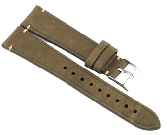 FYXT Vintage Äkta Koläder Klockarmband 18 Mm 19 Mm 20 Mm 22 Mm Handgjorda Klockremmar Brunt Ersättningsbälten For Klocktillbehör(Green,21mm)