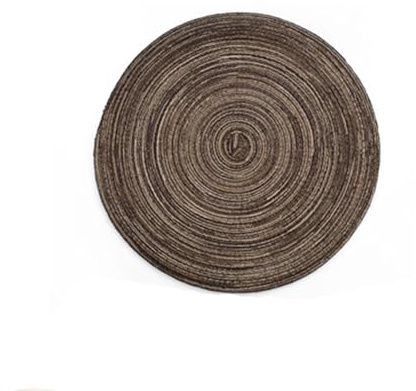 Set di 4 sottopiatti da tavolo, 36 cm, sotto scrivania XXL, trama di lino, poliestere, colore: caffè