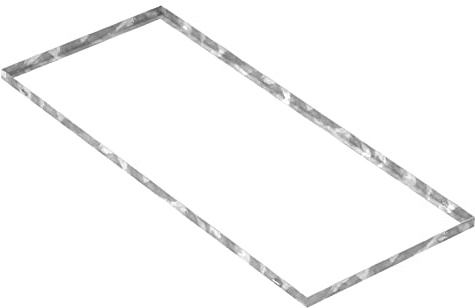Fenau - Gitterrost-Zarge 500 x 1200 x 28 mm für Rosthöhe von 25 mm, verzinkt – mit Aussparung für Maueranker - Passend für Baunorm-Rost: Fenau 490 x 1190 x 25 mm