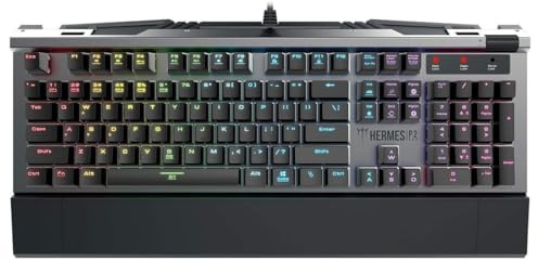 GAMDIAS Hermes P2 Black Teclado mecánico USB para Gaming 104 Switches Azul Keyboard Retroiluminado RGB Layout UK