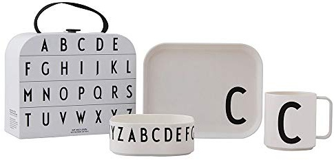 Design Letters Tritan Suitcase | Weihnachtsgeschenke für Kinder, Personalisierte Geschenke Baby | Trinklernbecher, Kinderteller & Kinderschale | Kindergeschirr | Baby Geschenk, Taufgeschenke | C