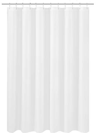 N&Y HOME Fabric Shower Curtain Liner Shorter Size 68 inches Height, Hotel Quality, Washable, White Bathroom Curtains with Grommets, 70x68