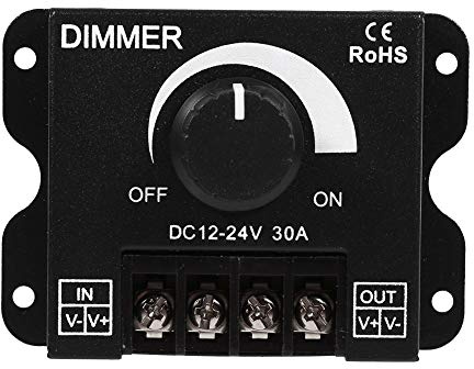 Nikou Switch Dimmer Controller, 12V-24V 30A Interruttore a LED Regolatore di Intensità per Luci Funzionamento Manuale per Strisce Luminose a un Colore