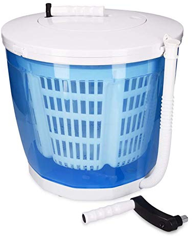 LAOLI 2-in-1Manual Portable Mini Washing Machine Spin Dryer, Hand Cranked Turbine Washer Non-electric Travel Laundry Washer Dryer for Camping Apartments Dorms RV Business Trip (Blue)