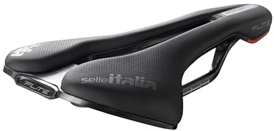 Selle Italia Flite Boost Kit Carbonio Superflow Road Bike Saddle - Comfortable Road Bicycle Seat for Men and Women - Short Nose Bike Saddle for Road, Racing, Endurance, Black, 248 x 145mm