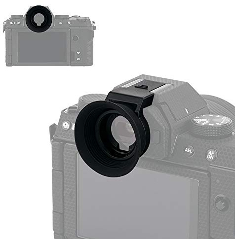 KIWIFOTOS Verlängerungsokular für den Sucher der Fuji Kameras X-S10 X-T200 | Silikon+ABS|Befestigung über Blitzschuh|Blendet Streulicht aus|Schützt vor Stößen|Kompatibel mit Sensor & LCD