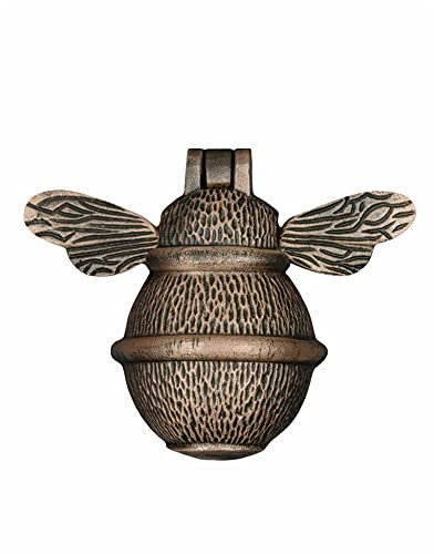 Brass Bee Brass Bee Türklopfer, antikes Kupfer-Finish, massives Messing, Hummel-Türklopfer, Türklopfer