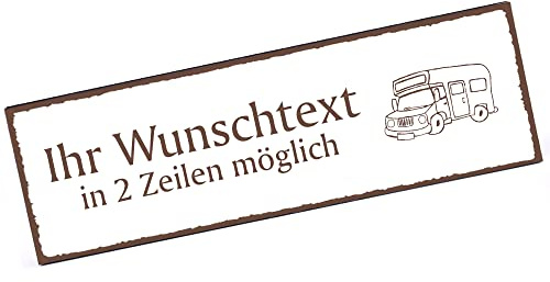 Türschild Wohnmobil Namensschild personalisiert mit Gravur- 150mm x 50mm - selbstklebend