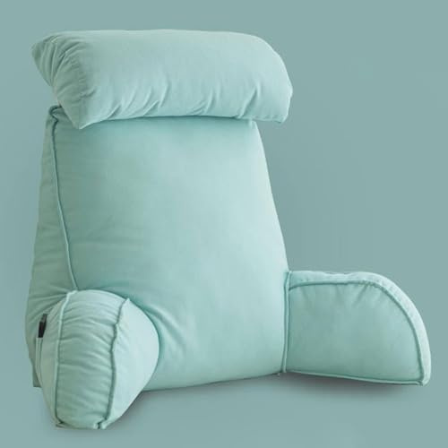 Stafeny Oreiller de Lecture avec Accoudoirs,Coussin de Lecture avec Support de Cou,Coussins Lombaires,pour se détendre,Jouant,Regarder la télévision ou Lire (LIME GREEN)