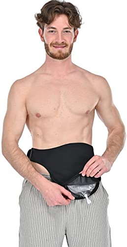 wearwan Ostomy Belt | Leak & Odor Protection | Abdomen Ostomy Bag Covers for Men and Women | Sports and Daily Life | Size M, Black