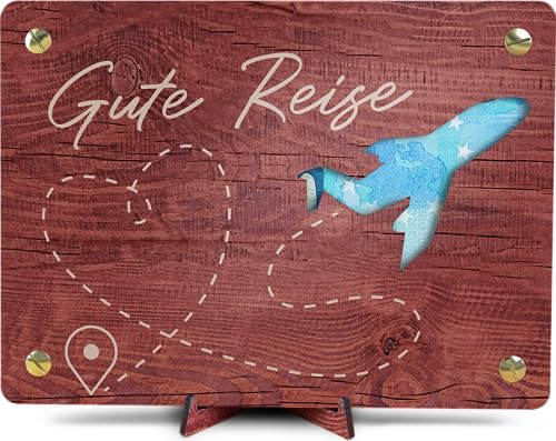 Generisch Urlaub - XL Geldgeschenk aus Holz inkl. Ständer | Reise Geschenk, Urlaubskasse, Geldgeschenk Reisekasse (Reise Flugzeug)