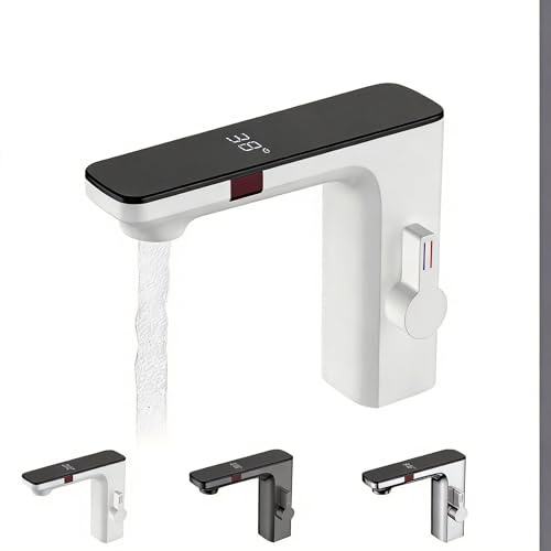 Automatischer Infrarot-Sensor-Wasserhahn mit Temperaturanzeige, intelligenter Sensor-Waschtisch-Wasserhahn, digitaler Bildschirm, heißes kaltes Wasser, Mischbatterie, berührungsloser Wasserhahn,