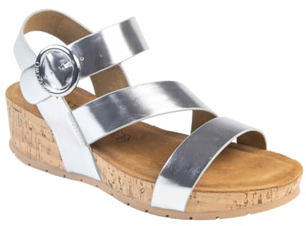 CHATTAWAK Mujer 18HLILOUARGENT40 Sandalia con tacón plateado, 40 EU, plata, 40 EU