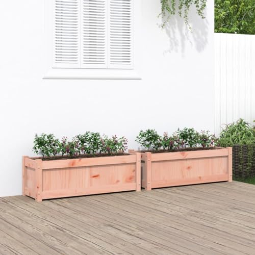 ShCuShan Pflanzkübel 2 STK. Blumenkasten PflanzgefäßE FüR Draussen PflanzenküBel Massivholz Douglasie - 837456