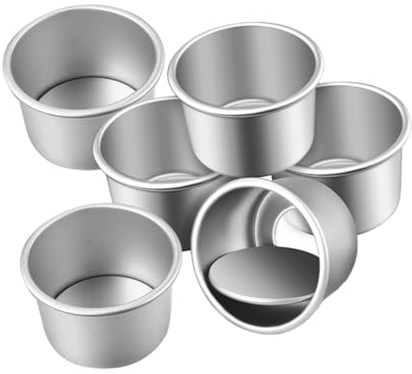 GRIRIW 6piezas Molde Para Pastel De Aleación De Aluminio Base Extraíble Molde Redondo Para Hornear Pasteles Para Tartas De Queso